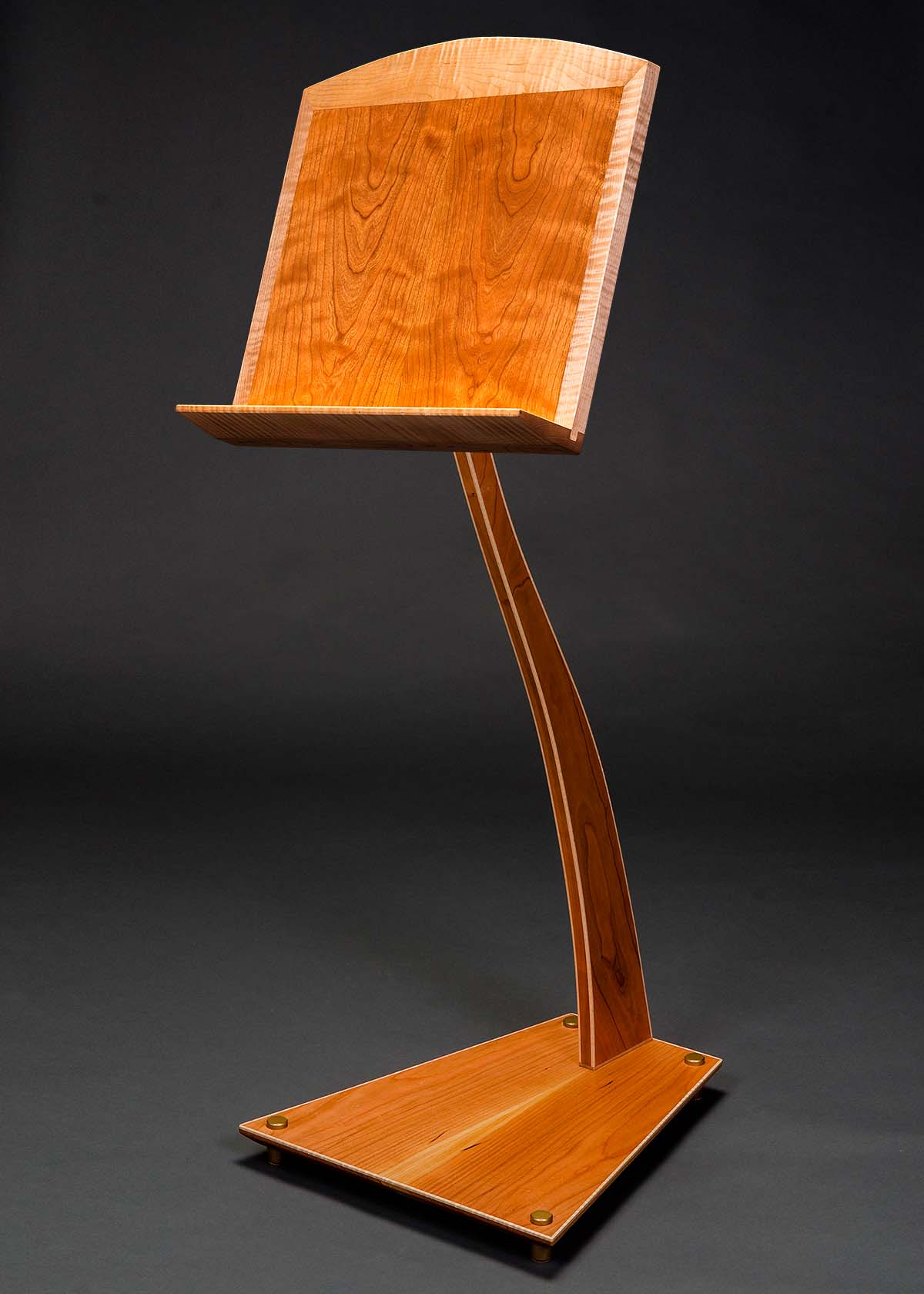 SM Music Stand in Cherry with Curly Maple Binding
