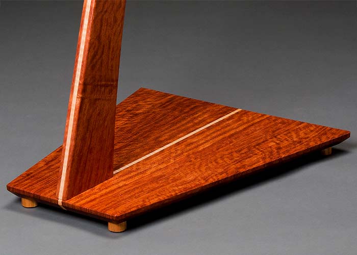 Bubinga SM Guitar Stand with Curly Maple Inlay.
