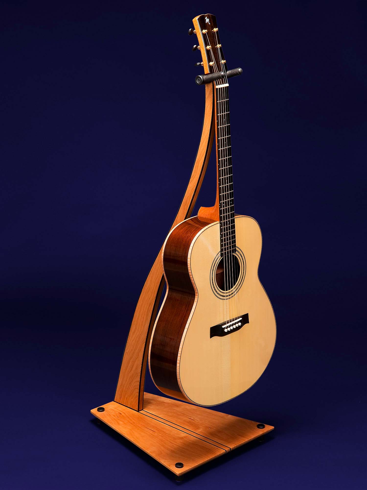 SM Guitar Stand in Cherry with Ebony Binding.